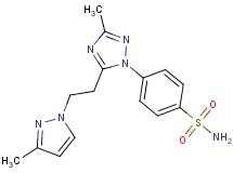 4-{3-methyl-5-[2-(3-methyl-1H-pyrazol-1-yl)ethyl]-1H-1,2,4-triazol-1-yl}benzenesulfonamide