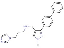 N-{[3-(4-biphenylyl)-1H-pyrazol-4-yl]methyl}-3-(1H-imidazol-1-yl)-1-propanamine