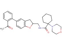 N-{[5-(2-acetylphenyl)-2,3-dihydro-1-benzofuran-2-yl]methyl}-1-(4-morpholinyl)cyclohexanecarboxamide