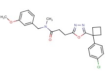 3-{5-[1-(4-chlorophenyl)cyclobutyl]-1,3,4-oxadiazol-2-yl}-N-(3-methoxybenzyl)-N-methylpropanamide