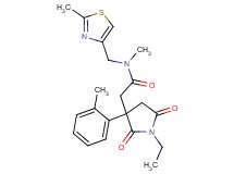 2-[1-ethyl-3-(2-methylphenyl)-2,5-dioxo-3-pyrrolidinyl]-N-methyl-N-[(2-methyl-1,3-thiazol-4-yl)methyl]acetamide