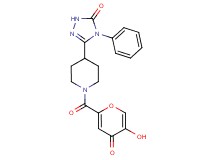 5-{1-[(5-hydroxy-4-oxo-4H-pyran-2-yl)carbonyl]piperidin-4-yl}-4-phenyl-2,4-dihydro-3H-1,2,4-triazol-3-one