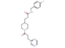 N-(4-fluorobenzyl)-3-{1-[3-(2-pyrazinyl)propanoyl]-4-piperidinyl}propanamide