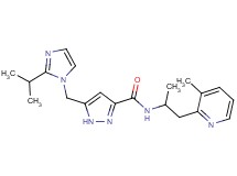 5-[(2-isopropyl-1H-imidazol-1-yl)methyl]-N-[1-methyl-2-(3-methyl-2-pyridinyl)ethyl]-1H-pyrazole-3-carboxamide