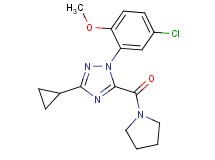 1-(5-chloro-2-methoxyphenyl)-3-cyclopropyl-5-(pyrrolidin-1-ylcarbonyl)-1H-1,2,4-triazole