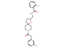 2-fluoro-N-({8-[(3-fluorophenyl)acetyl]-1-oxa-8-azaspiro[4.5]dec-2-yl}methyl)benzamide