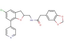 2-(1,3-benzodioxol-5-yl)-N-{[5-chloro-7-(4-pyridinyl)-2,3-dihydro-1-benzofuran-2-yl]methyl}acetamide