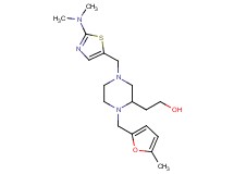 2-{4-{[2-(dimethylamino)-1,3-thiazol-5-yl]methyl}-1-[(5-methyl-2-furyl)methyl]-2-piperazinyl}ethanol