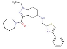 3-(1-azepanylcarbonyl)-1-ethyl-N-[(4-phenyl-1,3-thiazol-2-yl)methyl]-4,5,6,7-tetrahydro-1H-indazol-5-amine