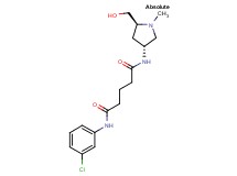 N-(3-chlorophenyl)-N'-[(3R,5S)-5-(hydroxymethyl)-1-methylpyrrolidin-3-yl]pentanediamide