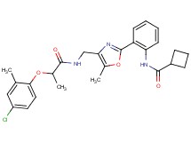 N-{2-[4-({[2-(4-chloro-2-methylphenoxy)propanoyl]amino}methyl)-5-methyl-1,3-oxazol-2-yl]phenyl}cyclobutanecarboxamide