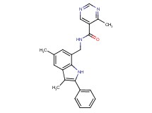 N-[(3,5-dimethyl-2-phenyl-1H-indol-7-yl)methyl]-4-methylpyrimidine-5-carboxamide