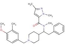 N-{1-[1-(4-methoxy-3-methylbenzyl)-4-piperidinyl]-2-phenylethyl}-N,1,3-trimethyl-1H-pyrazole-5-carboxamide