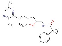 N-{[5-(3,6-dimethyl-2-pyrazinyl)-2,3-dihydro-1-benzofuran-2-yl]methyl}-1-phenylcyclopropanecarboxamide