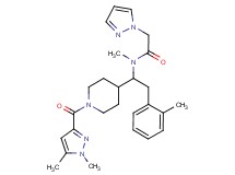 N-[1-{1-[(1,5-dimethyl-1H-pyrazol-3-yl)carbonyl]-4-piperidinyl}-2-(2-methylphenyl)ethyl]-N-methyl-2-(1H-pyrazol-1-yl)acetamide