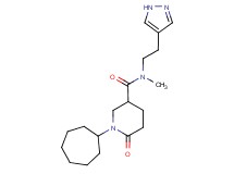 1-cycloheptyl-N-methyl-6-oxo-N-[2-(1H-pyrazol-4-yl)ethyl]-3-piperidinecarboxamide