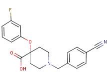 1-(4-cyanobenzyl)-4-(3-fluorophenoxy)piperidine-4-carboxylic acid