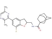 N-{[5-(3,6-dimethyl-2-pyrazinyl)-7-fluoro-2,3-dihydro-1-benzofuran-2-yl]methyl}-1-adamantanecarboxamide
