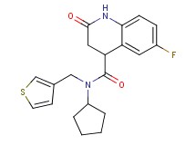 N-cyclopentyl-6-fluoro-2-oxo-N-(3-thienylmethyl)-1,2,3,4-tetrahydro-4-quinolinecarboxamide
