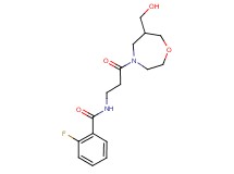 2-fluoro-N-{3-[6-(hydroxymethyl)-1,4-oxazepan-4-yl]-3-oxopropyl}benzamide