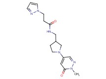 N-{[1-(1-methyl-6-oxo-1,6-dihydropyridazin-4-yl)pyrrolidin-3-yl]methyl}-3-(1H-pyrazol-1-yl)propanamide