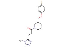 3-[(4-fluorophenoxy)methyl]-1-[3-(4-methyl-4H-1,2,4-triazol-3-yl)propanoyl]piperidine