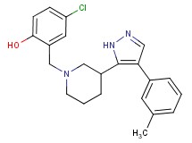 4-chloro-2-({3-[4-(3-methylphenyl)-1H-pyrazol-5-yl]-1-piperidinyl}methyl)phenol