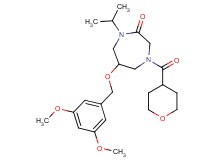 6-[(3,5-dimethoxybenzyl)oxy]-1-isopropyl-4-(tetrahydro-2H-pyran-4-ylcarbonyl)-1,4-diazepan-2-one