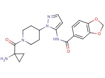 N-(1-{1-[(1-aminocyclopropyl)carbonyl]piperidin-4-yl}-1H-pyrazol-5-yl)-1,3-benzodioxole-5-carboxamide