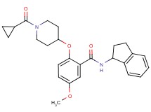 2-{[1-(cyclopropylcarbonyl)-4-piperidinyl]oxy}-N-(2,3-dihydro-1H-inden-1-yl)-5-methoxybenzamide