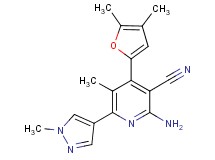 2-amino-4-(4,5-dimethyl-2-furyl)-5-methyl-6-(1-methyl-1H-pyrazol-4-yl)nicotinonitrile
