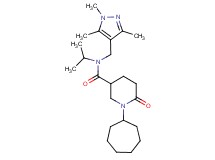 1-cycloheptyl-N-isopropyl-6-oxo-N-[(1,3,5-trimethyl-1H-pyrazol-4-yl)methyl]-3-piperidinecarboxamide