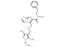 5-({[(1-ethyl-3,5-dimethyl-1H-pyrazol-4-yl)methyl]amino}methyl)-N-methyl-N-(2-phenylethyl)imidazo[2,1-b][1,3]thiazole-6-carboxamide
