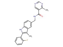 N-{[2-(2-fluorophenyl)-3-methyl-1H-indol-5-yl]methyl}-4-methylpyrimidine-5-carboxamide