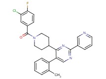 4-[1-(3-chloro-4-fluorobenzoyl)-4-piperidinyl]-5-(2-methylphenyl)-2-(3-pyridinyl)pyrimidine