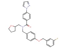 N-{4-[(3-fluorobenzyl)oxy]benzyl}-4-(1H-pyrazol-1-yl)-N-(tetrahydro-2-furanylmethyl)benzamide