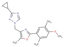 3-cyclopropyl-1-{[2-(4-methoxy-2,5-dimethylphenyl)-5-methyl-1,3-oxazol-4-yl]methyl}-1H-1,2,4-triazole