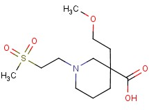 3-(2-methoxyethyl)-1-[2-(methylsulfonyl)ethyl]-3-piperidinecarboxylic acid