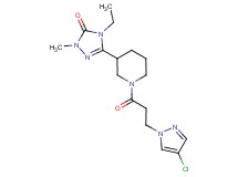 5-{1-[3-(4-chloro-1H-pyrazol-1-yl)propanoyl]piperidin-3-yl}-4-ethyl-2-methyl-2,4-dihydro-3H-1,2,4-triazol-3-one