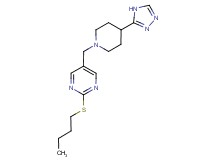 2-(butylthio)-5-{[4-(4H-1,2,4-triazol-3-yl)piperidin-1-yl]methyl}pyrimidine