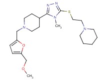1-{[5-(methoxymethyl)-2-furyl]methyl}-4-(4-methyl-5-{[2-(1-piperidinyl)ethyl]thio}-4H-1,2,4-triazol-3-yl)piperidine