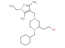 2-{1-(cyclohexylmethyl)-4-[(1-ethyl-3,5-dimethyl-1H-pyrazol-4-yl)methyl]-2-piperazinyl}ethanol