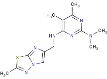 N~2~,N~2~,5,6-tetramethyl-N~4~-[(2-methylimidazo[2,1-b][1,3,4]thiadiazol-6-yl)methyl]pyrimidine-2,4-diamine