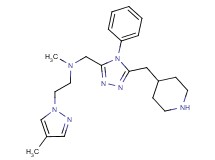 N-methyl-2-(4-methyl-1H-pyrazol-1-yl)-N-{[4-phenyl-5-(piperidin-4-ylmethyl)-4H-1,2,4-triazol-3-yl]methyl}ethanamine