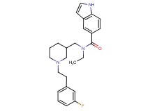 N-ethyl-N-({1-[2-(3-fluorophenyl)ethyl]-3-piperidinyl}methyl)-1H-indole-5-carboxamide