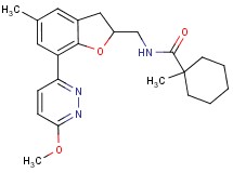 N-{[7-(6-methoxy-3-pyridazinyl)-5-methyl-2,3-dihydro-1-benzofuran-2-yl]methyl}-1-methylcyclohexanecarboxamide