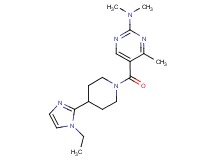 5-{[4-(1-ethyl-1H-imidazol-2-yl)piperidin-1-yl]carbonyl}-N,N,4-trimethylpyrimidin-2-amine