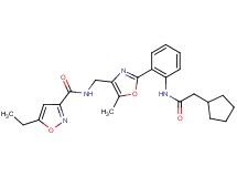 N-[(2-{2-[(cyclopentylacetyl)amino]phenyl}-5-methyl-1,3-oxazol-4-yl)methyl]-5-ethyl-3-isoxazolecarboxamide