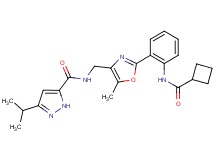 N-[(2-{2-[(cyclobutylcarbonyl)amino]phenyl}-5-methyl-1,3-oxazol-4-yl)methyl]-3-isopropyl-1H-pyrazole-5-carboxamide