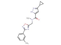 3-cyclopropyl-N-methyl-N-{[3-(3-methylphenyl)-1,2,4-oxadiazol-5-yl]methyl}-1H-pyrazole-5-carboxamide
